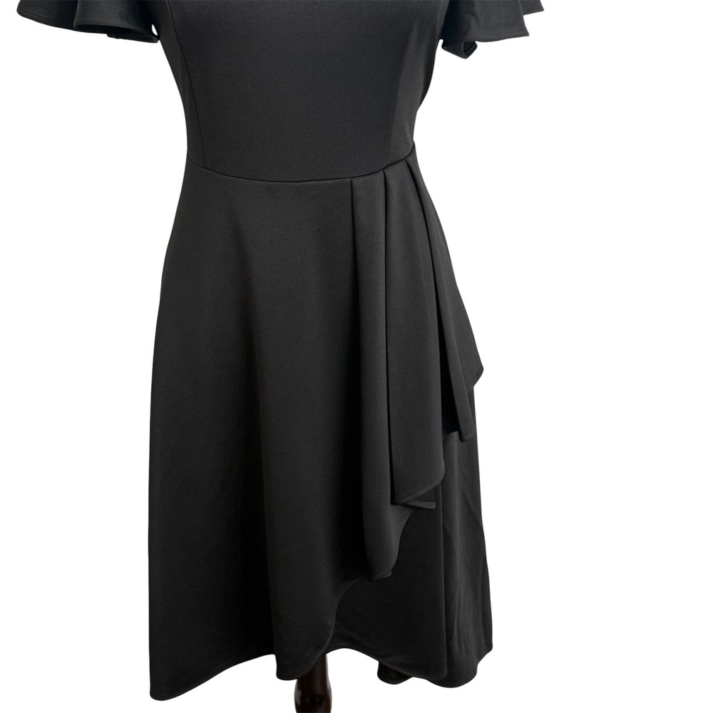 WedTrend Women's Flutter Sleeve Crew Neck A-Line Midi Dress - Picture 4 of 7